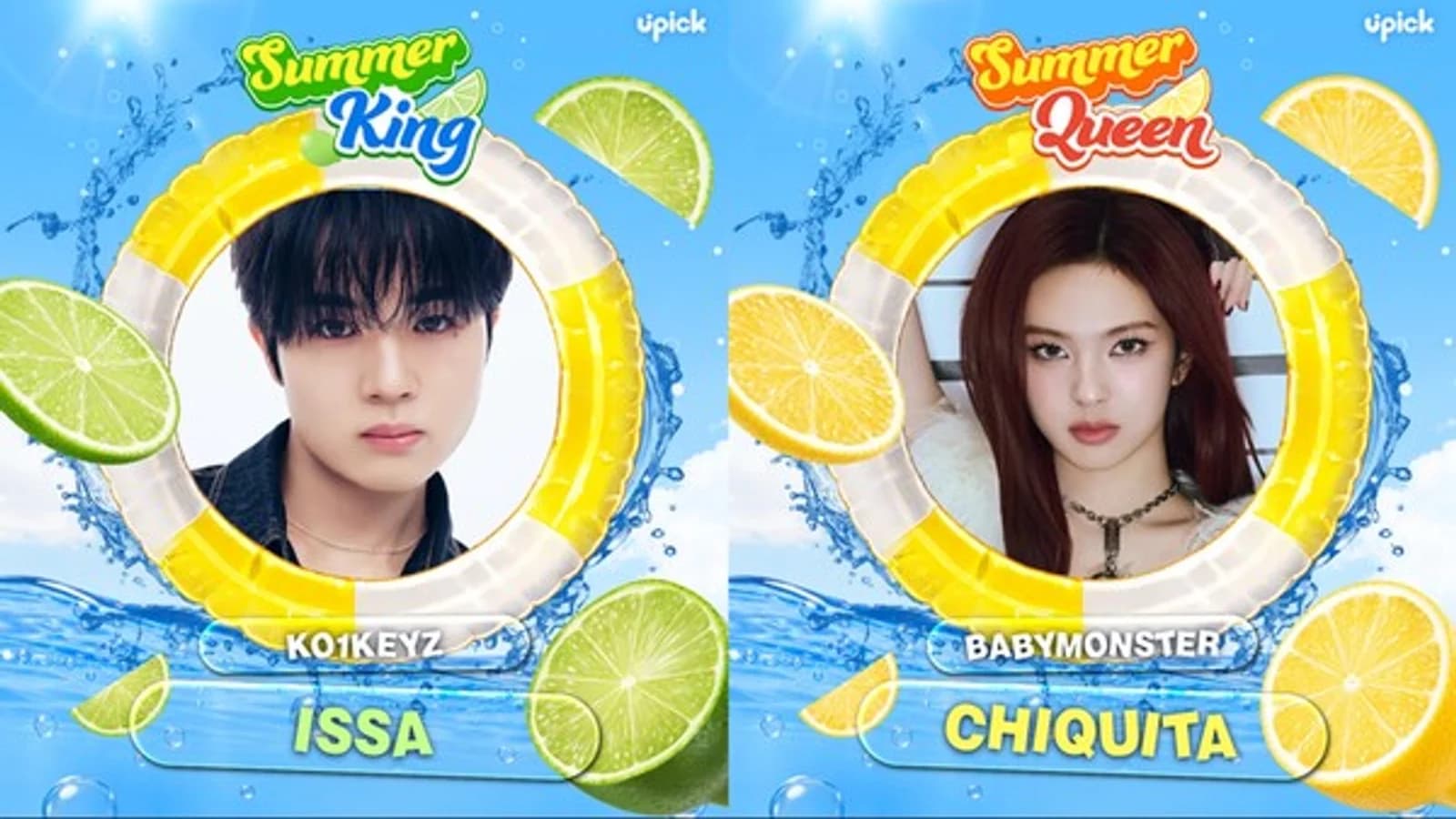UPICK 'Summer King & Summer Queen' Honors: Koi Kids' Issa and BabyMonster's Chiquita Take 1st Place, Jamsil Billboard Ad Confirmed