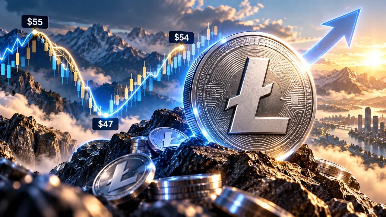 Litecoin (LTC) Price Rebounds Sharply to Around $54... Whether It Can Reclaim $55 Is the Short-Term Battleground