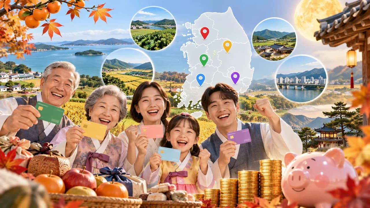 Chuseok Livelihood Support Funds at a Glance... Hampyeong 500,000 Won → Gimhae 100,000 Won, Amounts and Application Conditions by Region at a Glance
