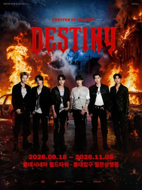 ENHYPEN VR Concert 'Destiny' Opens September 18, 2026, Screening Simultaneously in 42 Cities Worldwide