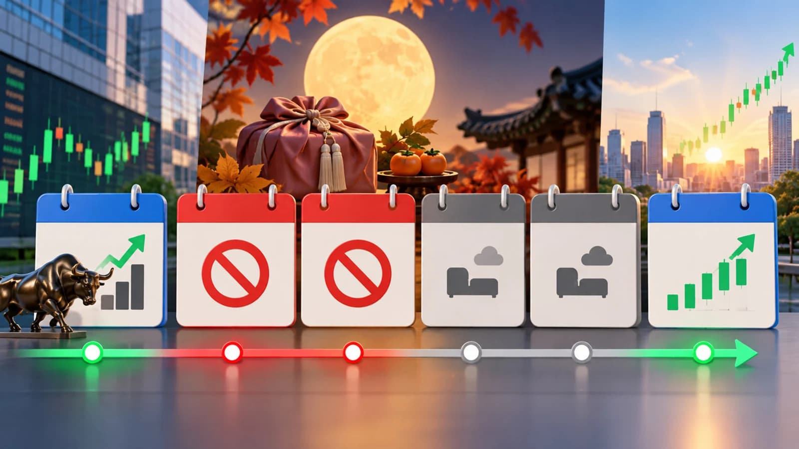 No Temporary Holiday on the 28th... KOSPI and KOSDAQ Open Regular Session at 9 AM as Chuseol Holiday Ends