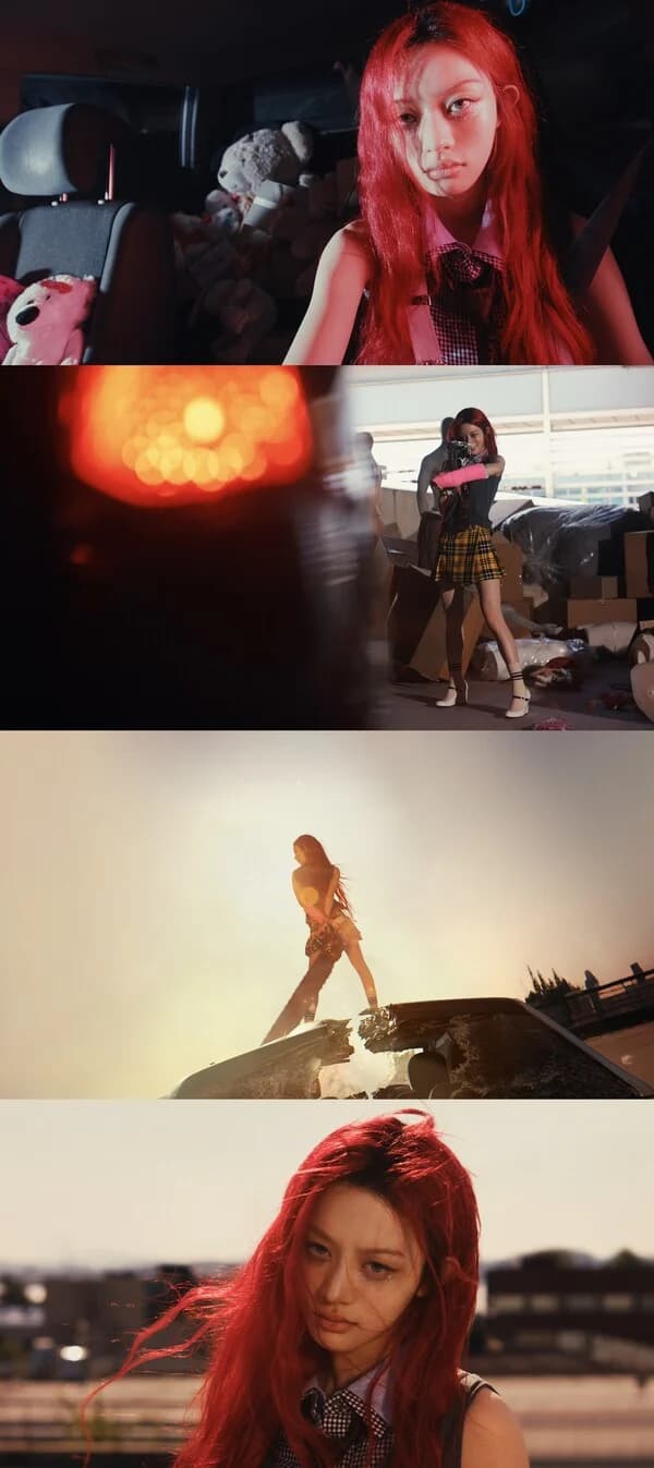 ILLIT's Minju Shows 'Explosive Rage' Acting with Gunfire and Chainsaw in 'BREAK EVEN' Concept Film