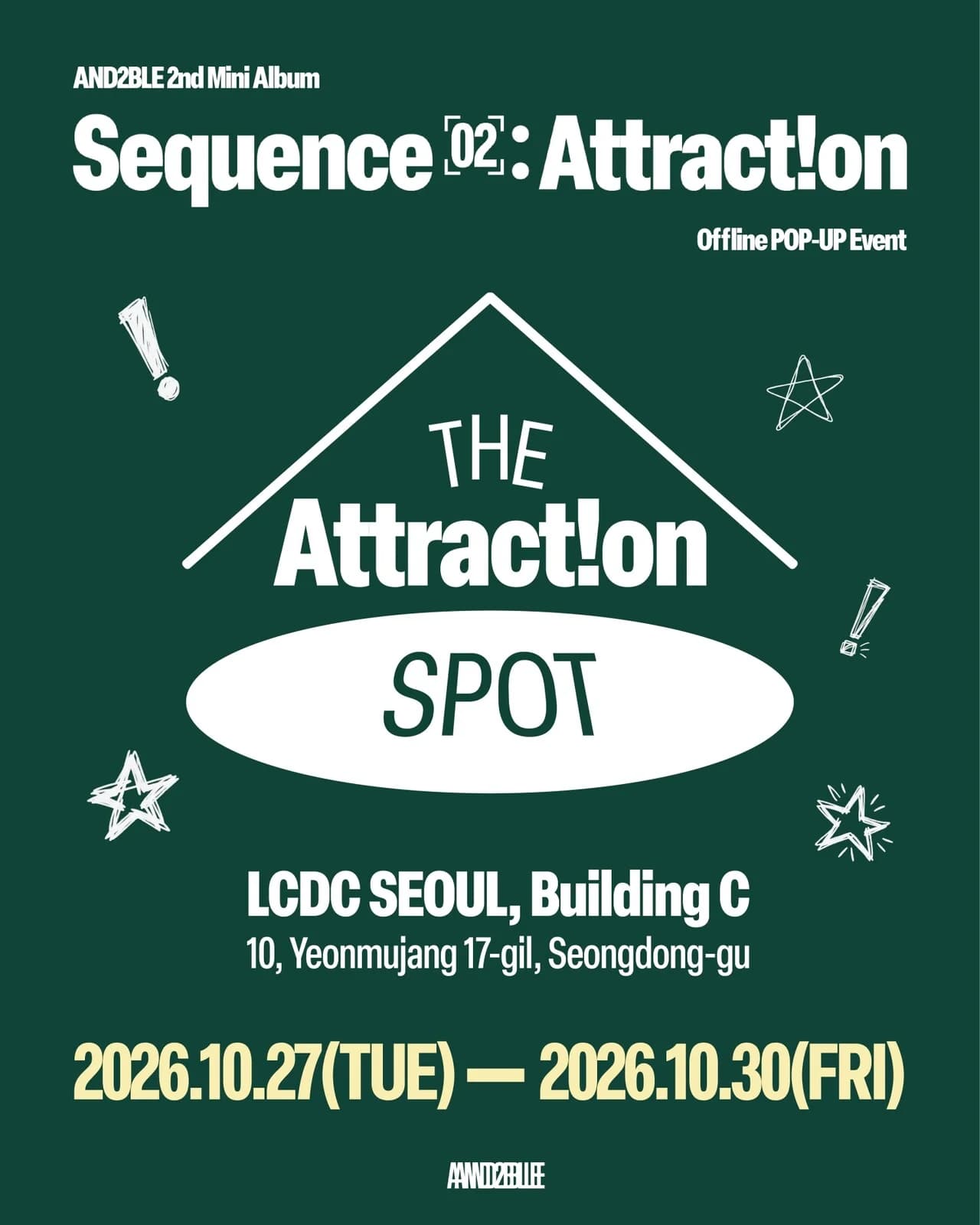 AND2BLE's First Comeback Commemoration Pop-up 'AND2BLE Attraction SPOT' Opens on the 27th... How to Make a Reservation
