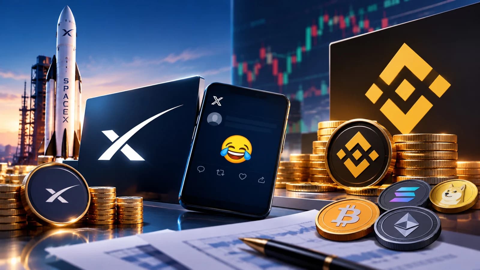 Musk's Laughing Emoji Draws Backlash from CZ... Binance Security Incident Tension Spreads to SpaceX's $1 Billion Investment